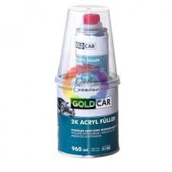 Акрилова грунтовка для авто GOLD CAR Base 2К HS 5+1, сіра 960 мл